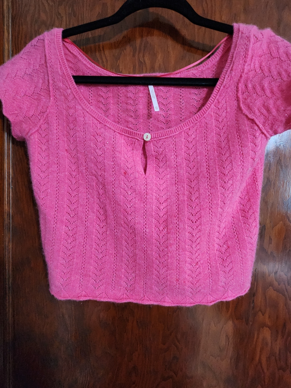 ✨ Free People Hera Cashmere Pointelle Calypso Pink Knit Crop Top